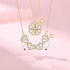 Women's Stylish Two Way Heart Shaped Magnetic Necklace With Cubic Zirconia