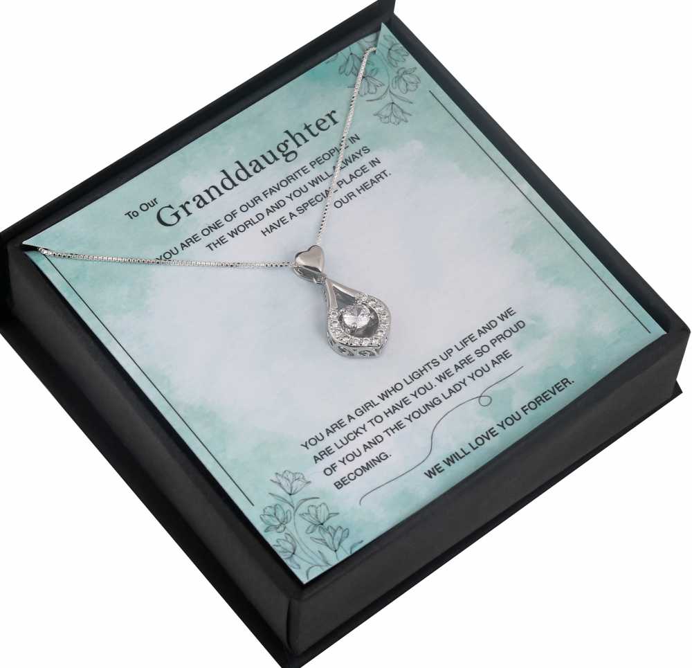 Granddaughter Personalised Gift With Silver Plated Pendant Necklace