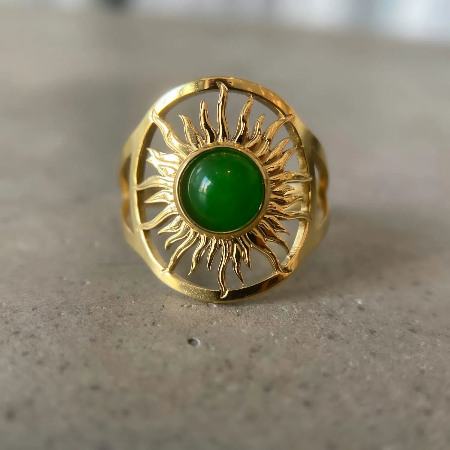 Green Agate Ring