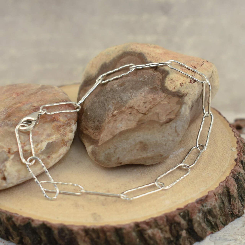 Hammered Paperclip Bracelet