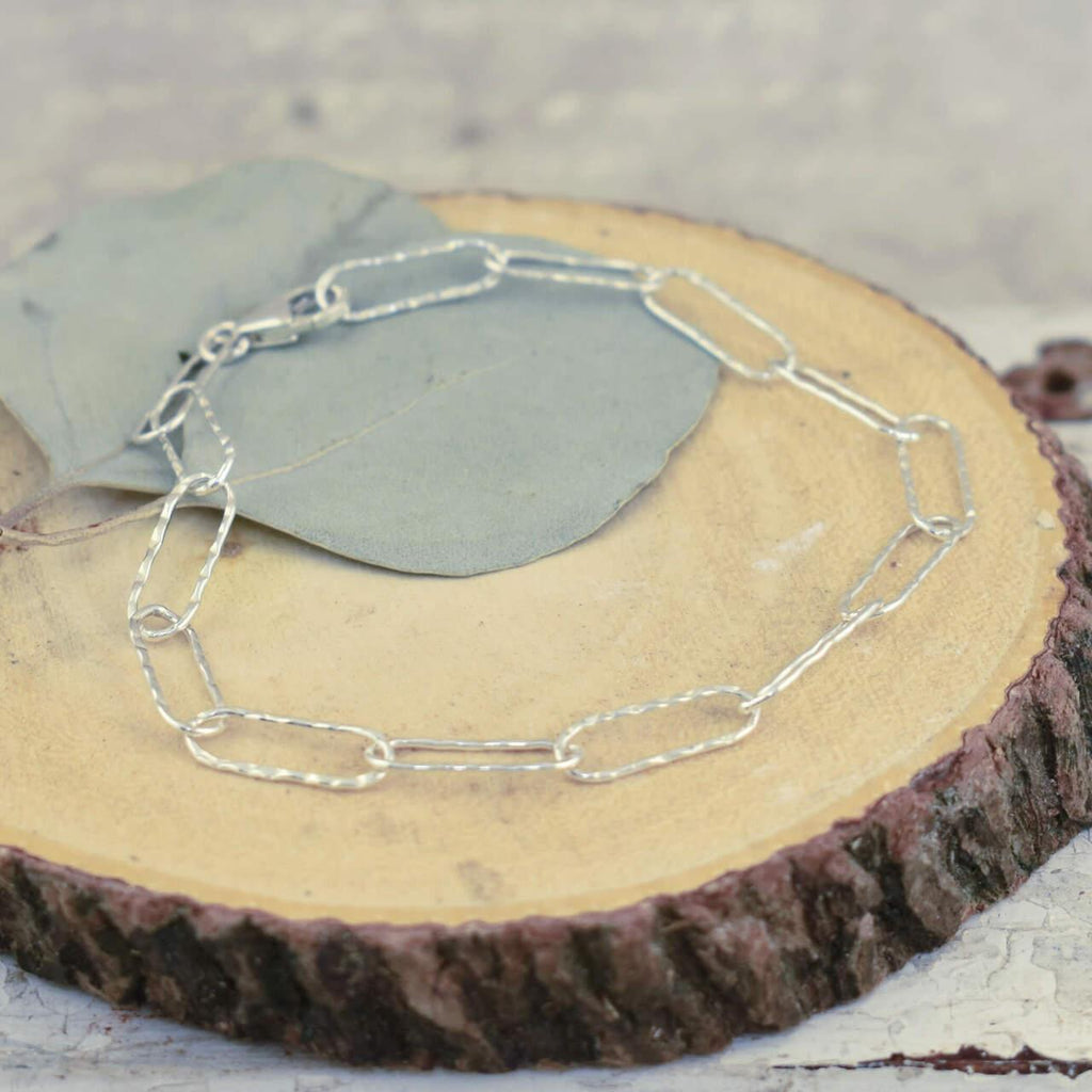 Hammered Paperclip Bracelet