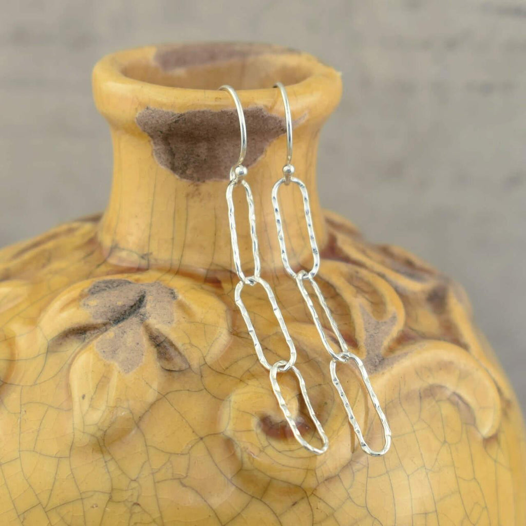 Hammered Paperclip Earrings