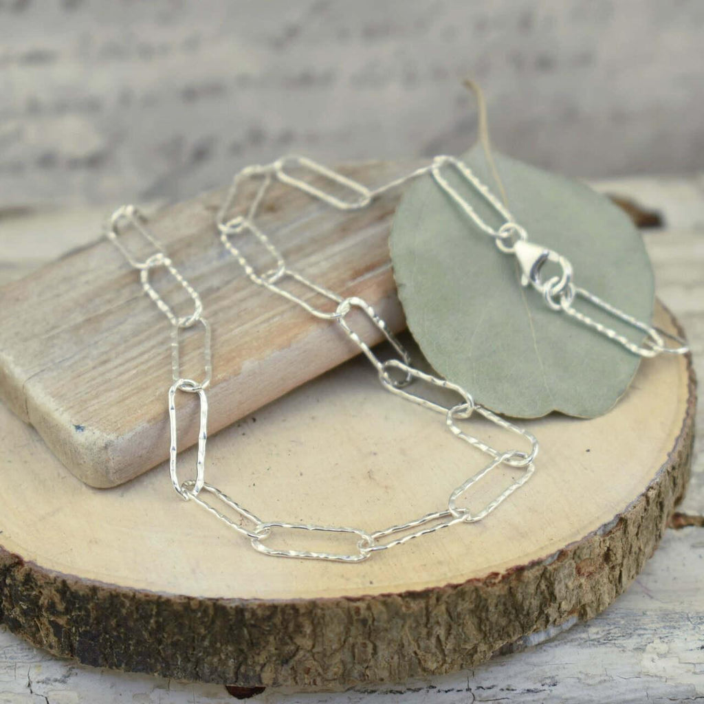 Hammered Paperclip Chain