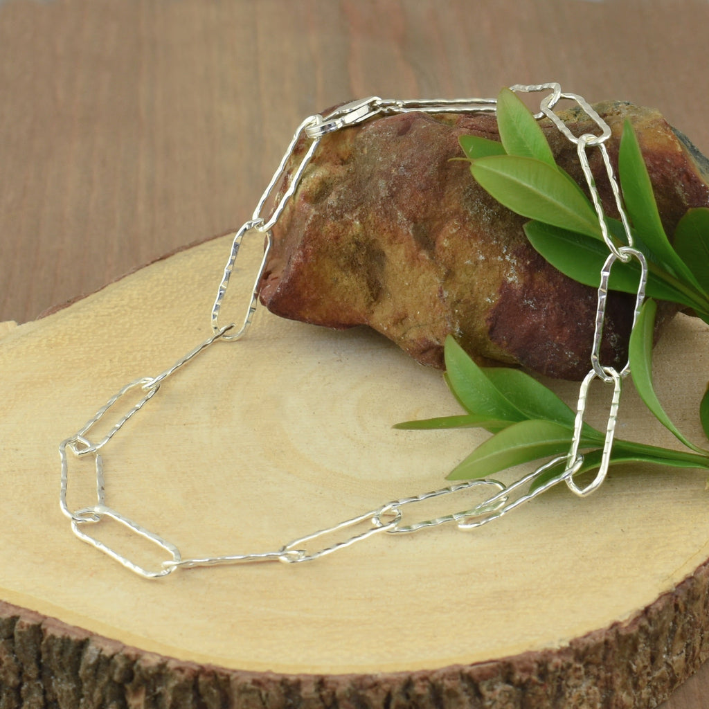 Hammered Paperclip Anklet