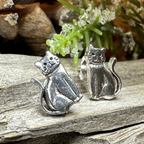 Curious Cat Stud Earrings