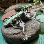 Abalone Frog Earrings