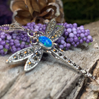 Opal Dragonfly Necklace