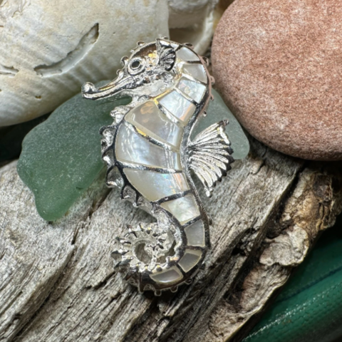 Abalone Seahorse Necklace