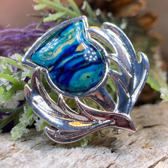 Scotland Heathergems Thistle Brooch