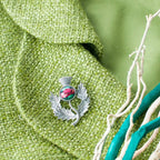 Pewter Heathergems Thistle Brooch