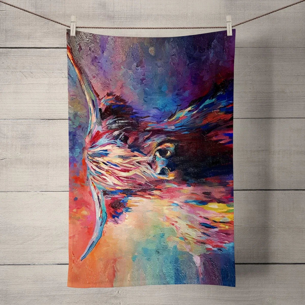 Handmade Highland Cow Lover Tea Towel Set