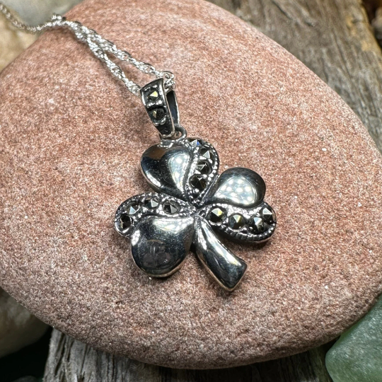 Shamrock Marcasite Necklace