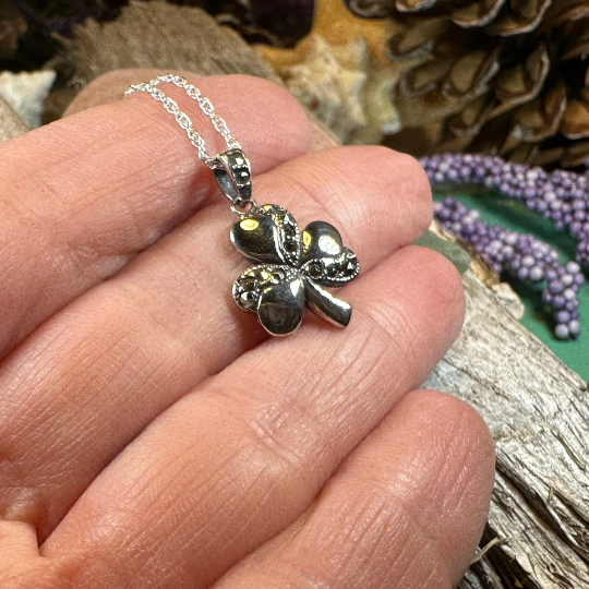 Shamrock Marcasite Necklace