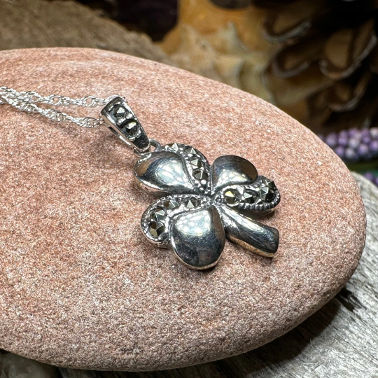 Shamrock Marcasite Necklace