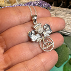 Scottish Thistle Trinity Knot Necklace