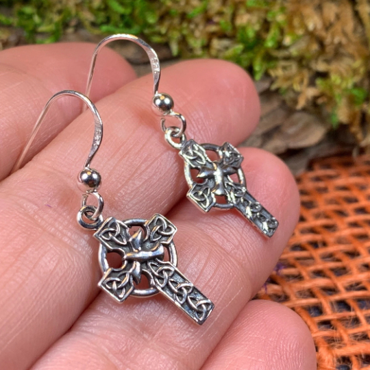 Dove Celtic Cross Earrings