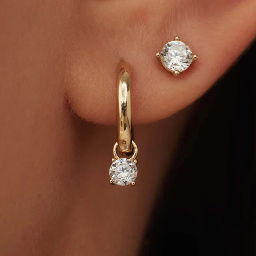 Larmes de Lune Gold Stone Earrings