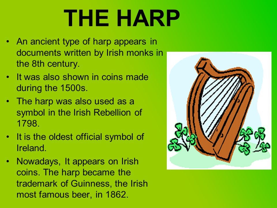 Oisin Shamrock Harp Necklace