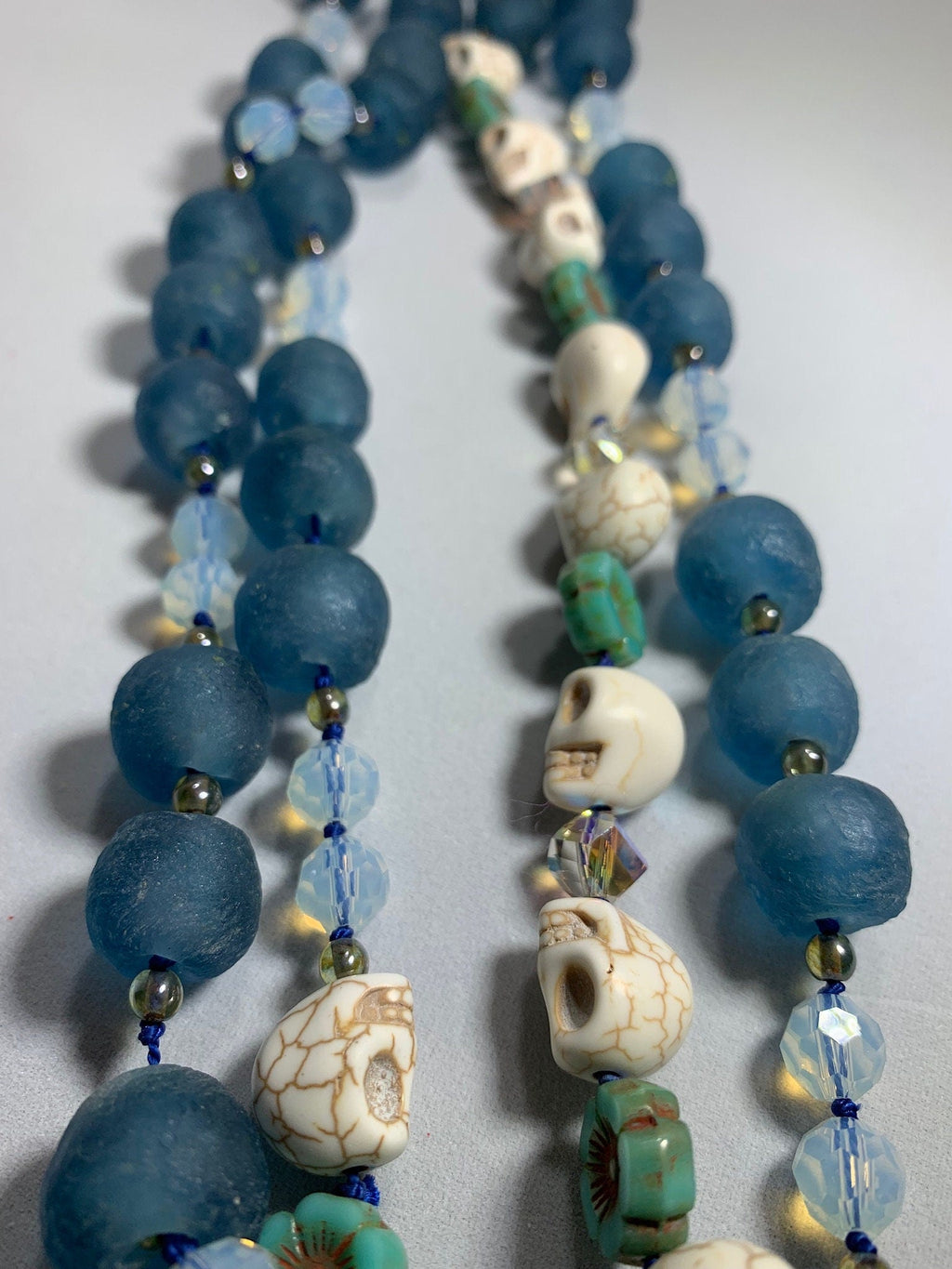 Blue Haze Long Beaded Necklace