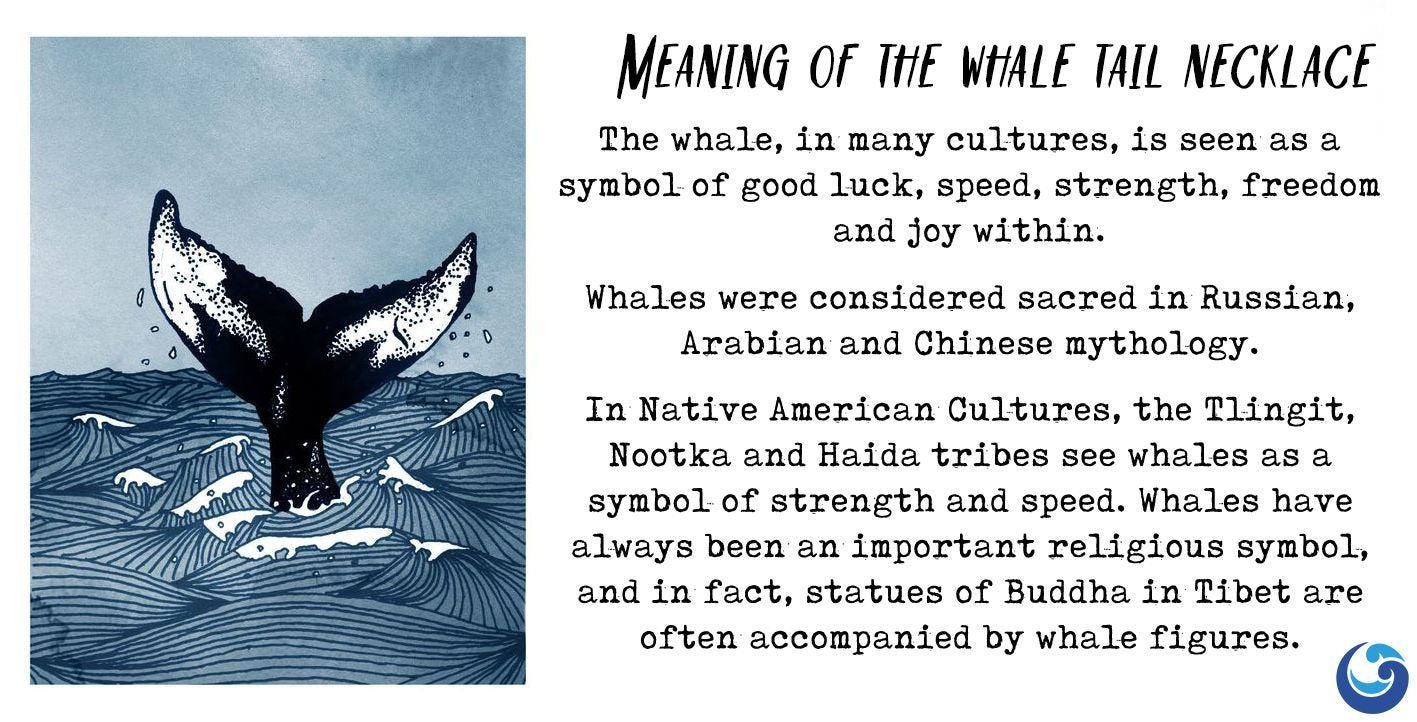 Flowers Whale Tail Necklace