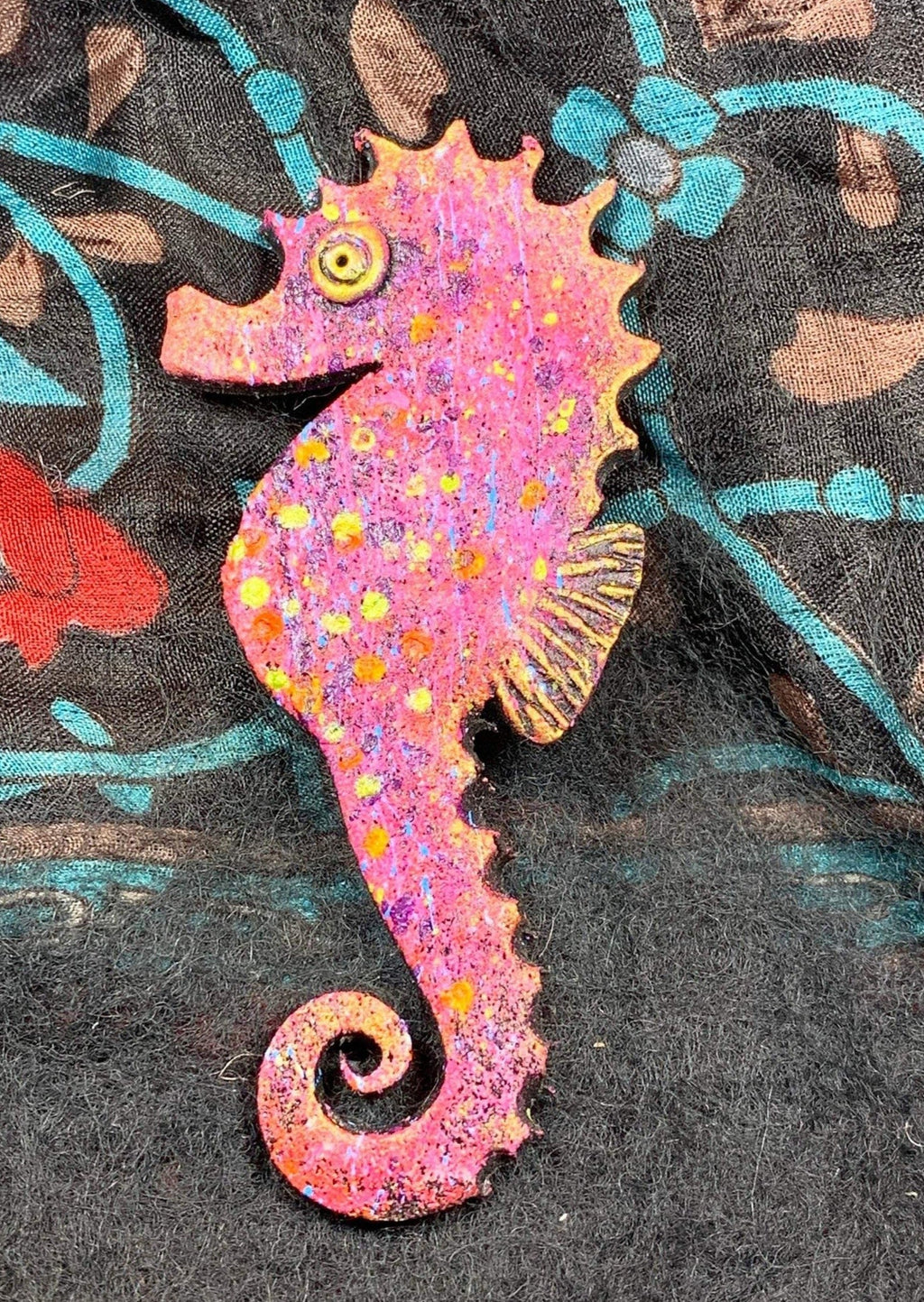 Colorful Seahorse Brooch