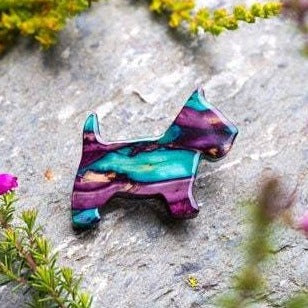 Heathergems Dog Scottish Brooch