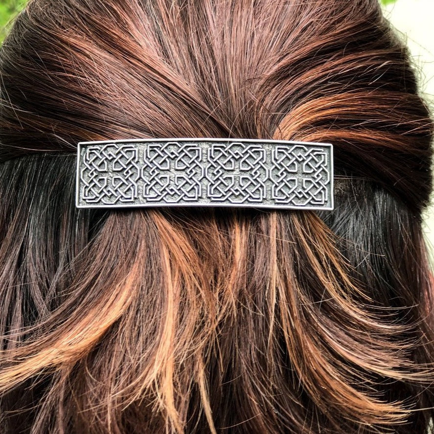 Pewter Celtic Harmony Knot Hair Clip