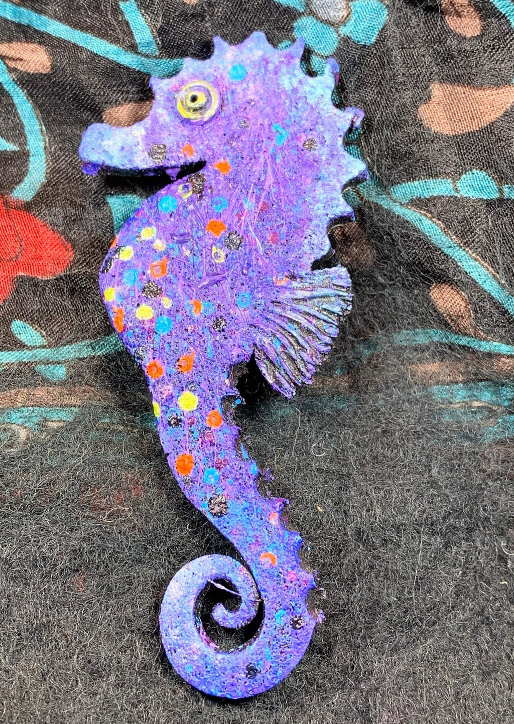 Colorful Seahorse Brooch