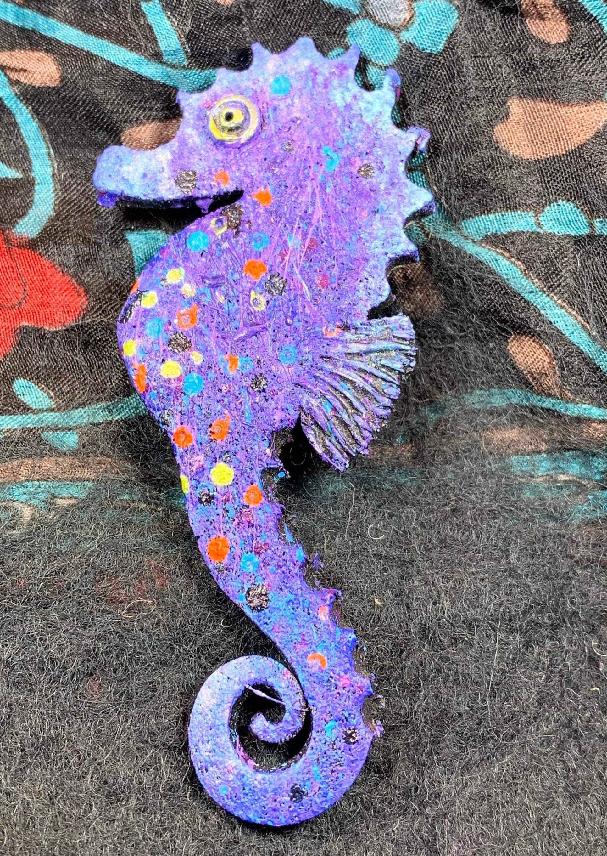 Colorful Seahorse Brooch