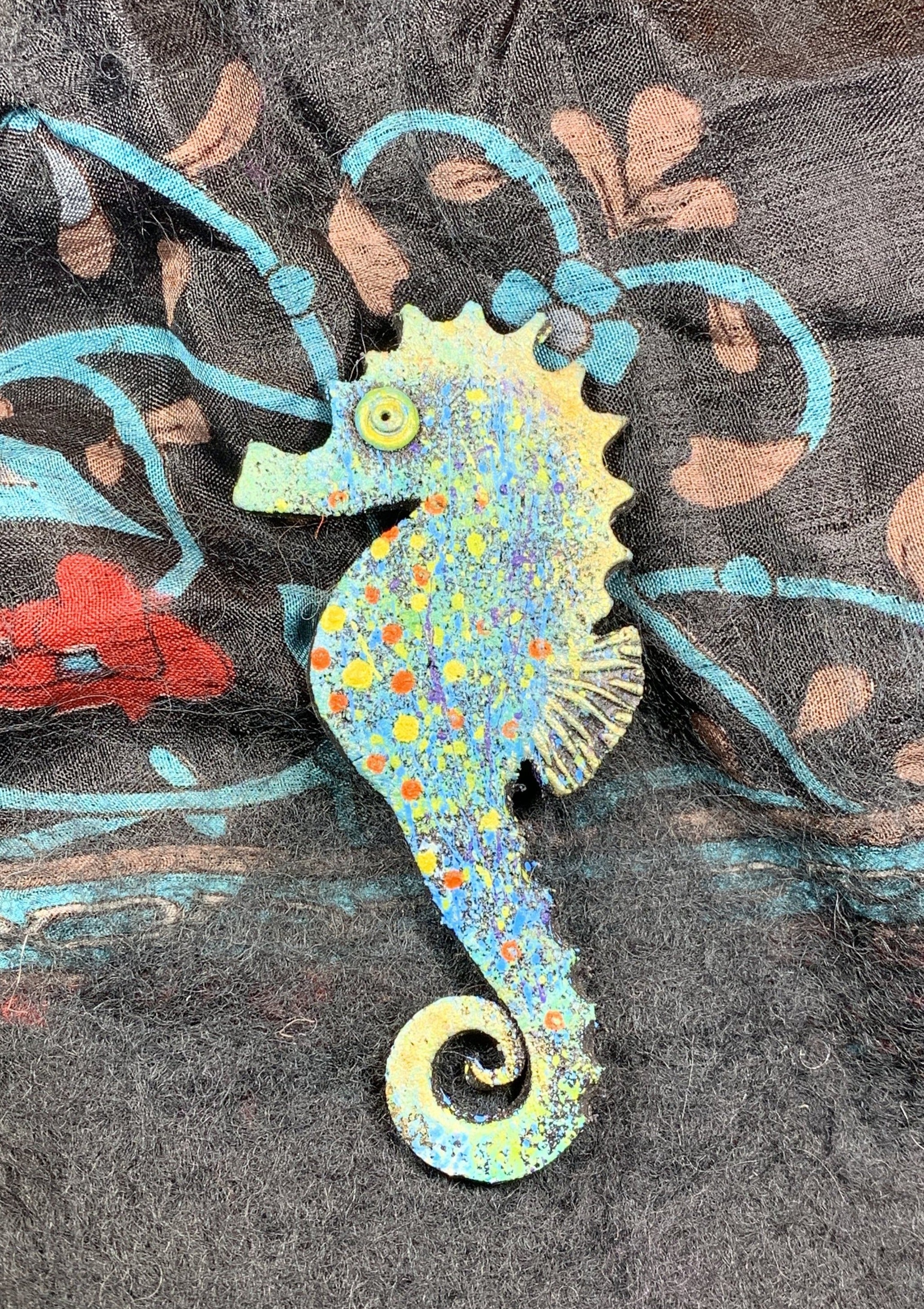 Colorful Seahorse Brooch
