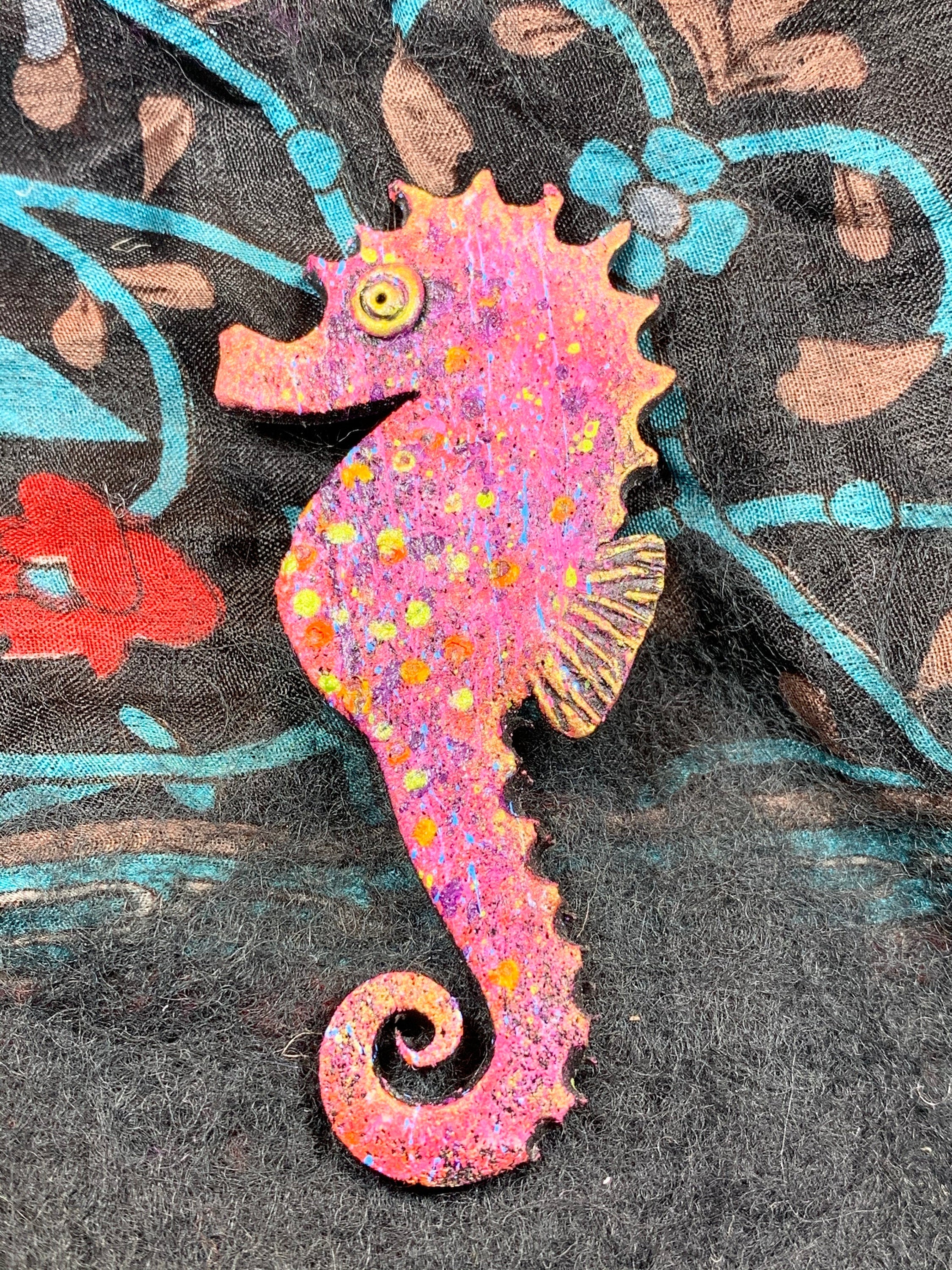 Colorful Seahorse Brooch