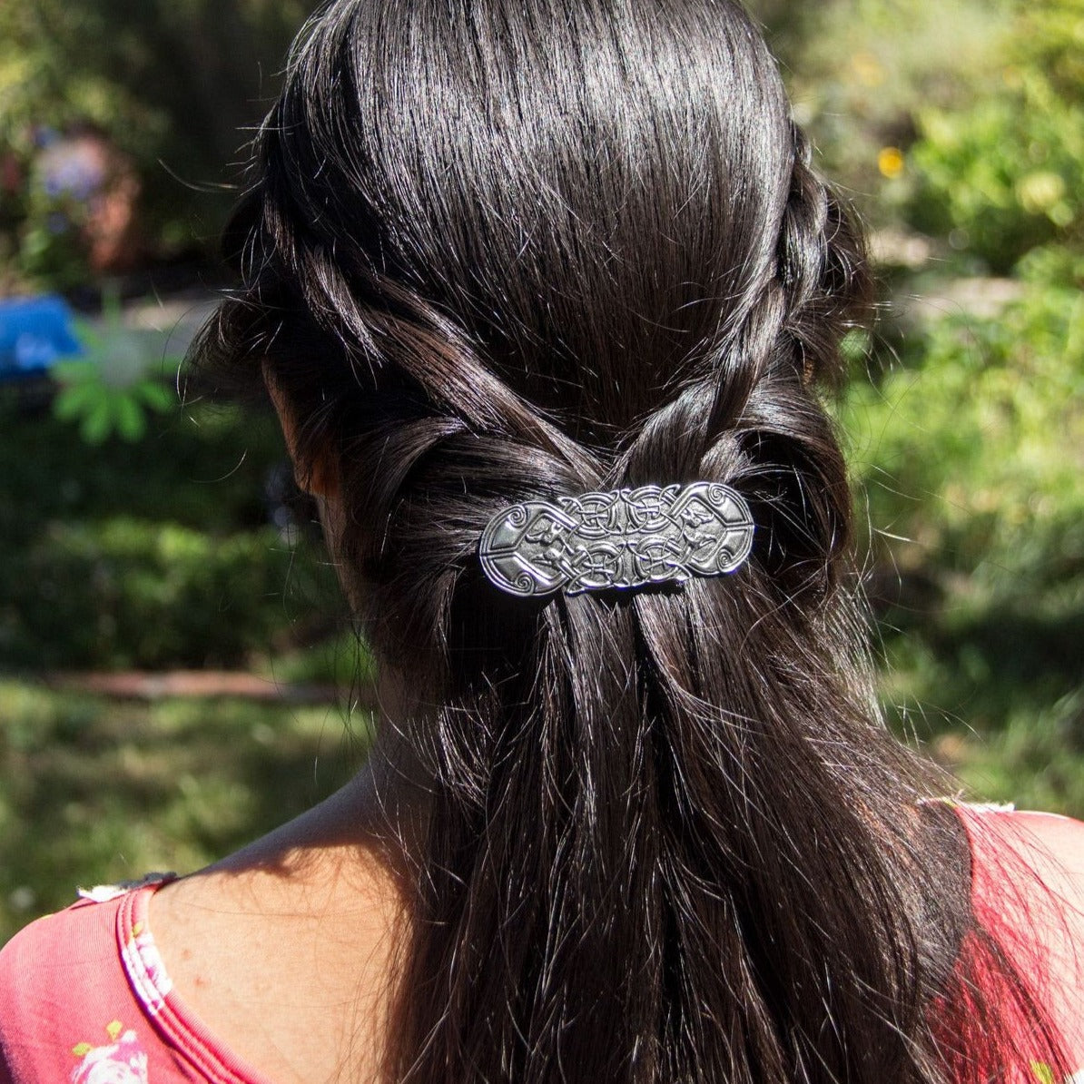 Celtic Peacock Hair Clip