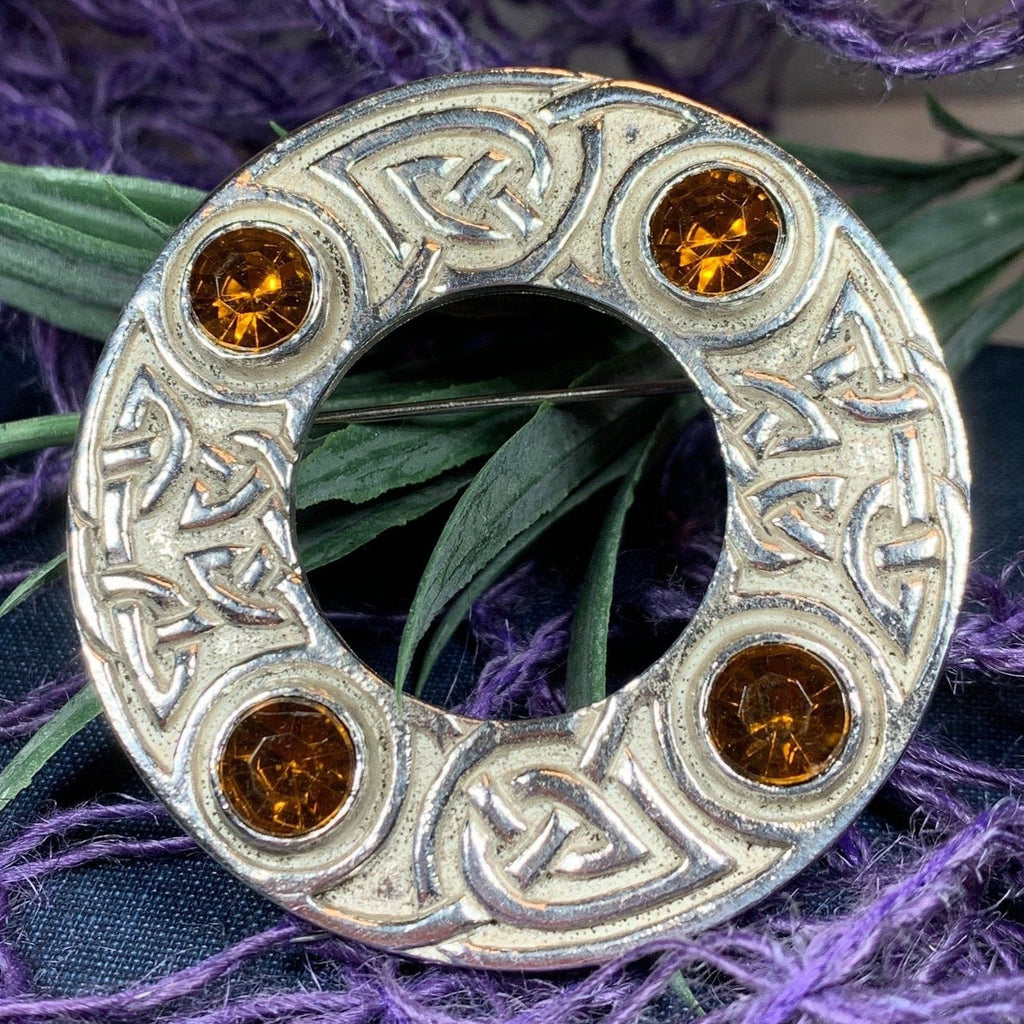 Crystal Celtic Knot Brooch