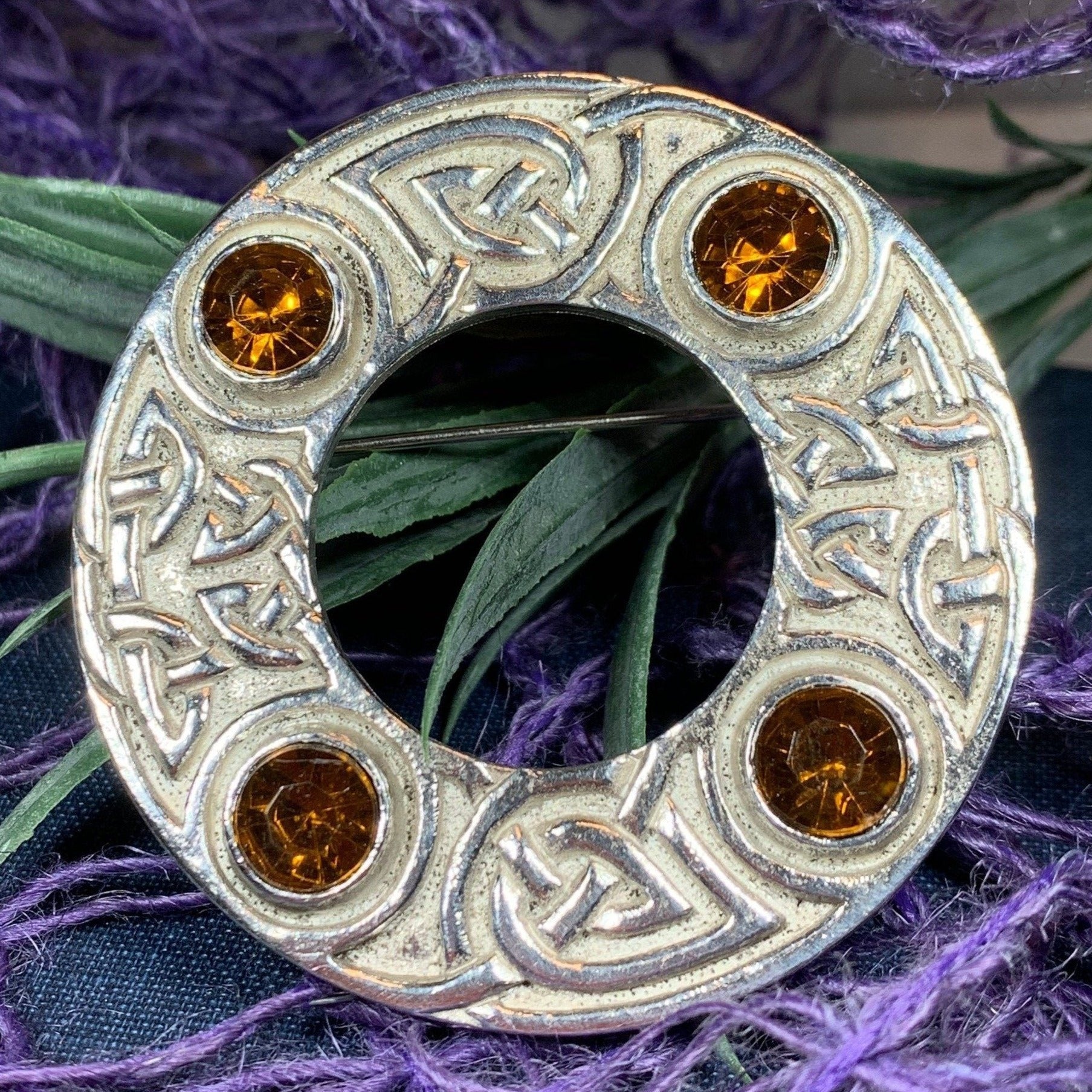Crystal Celtic Knot Brooch