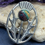 Scottish Heathergems Thistle Brooch