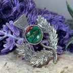 Pewter Heathergems Thistle Brooch