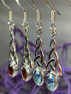 Celtic Trinity Knot Crystal Earrings