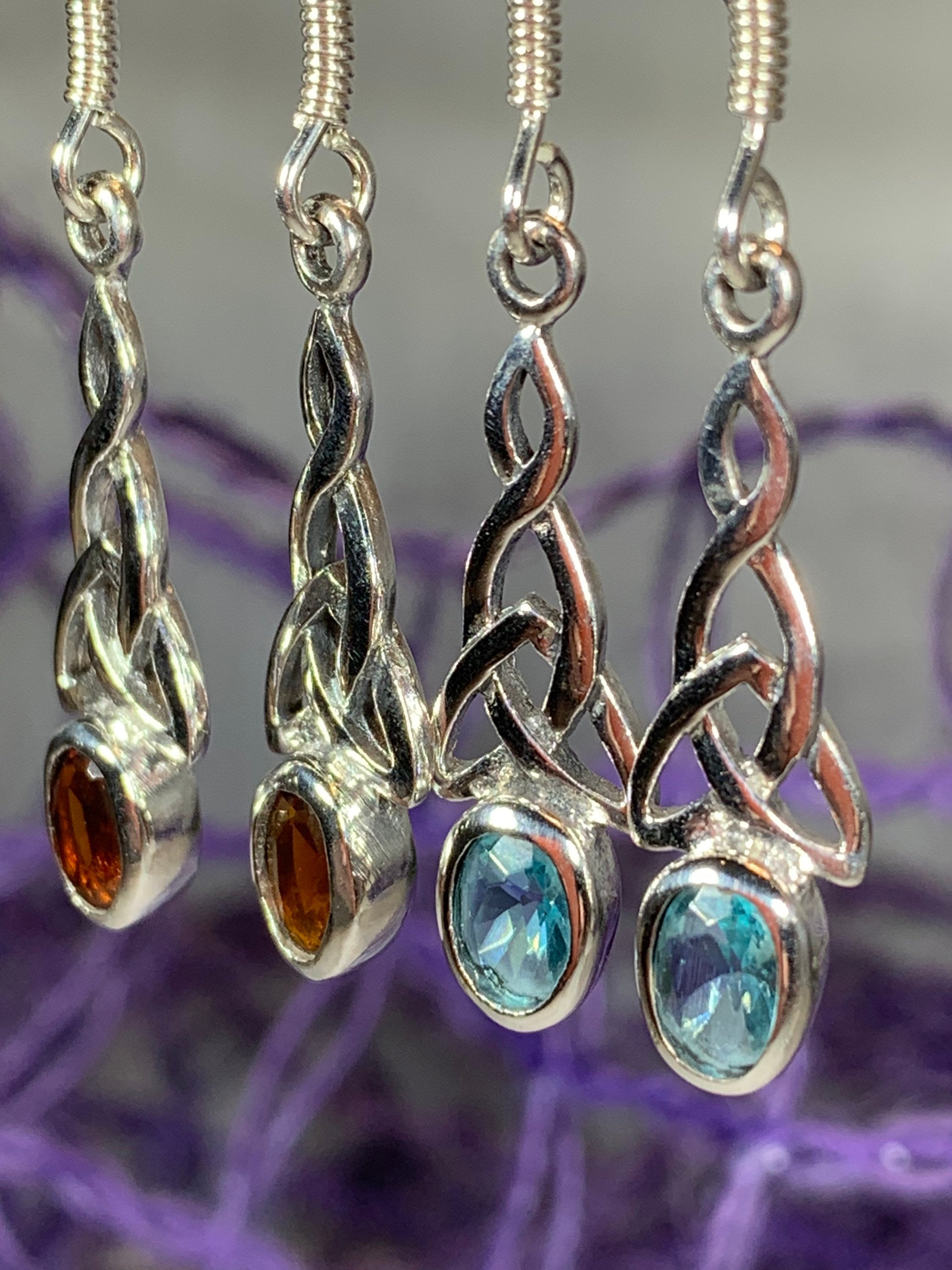 Celtic Trinity Knot Crystal Earrings