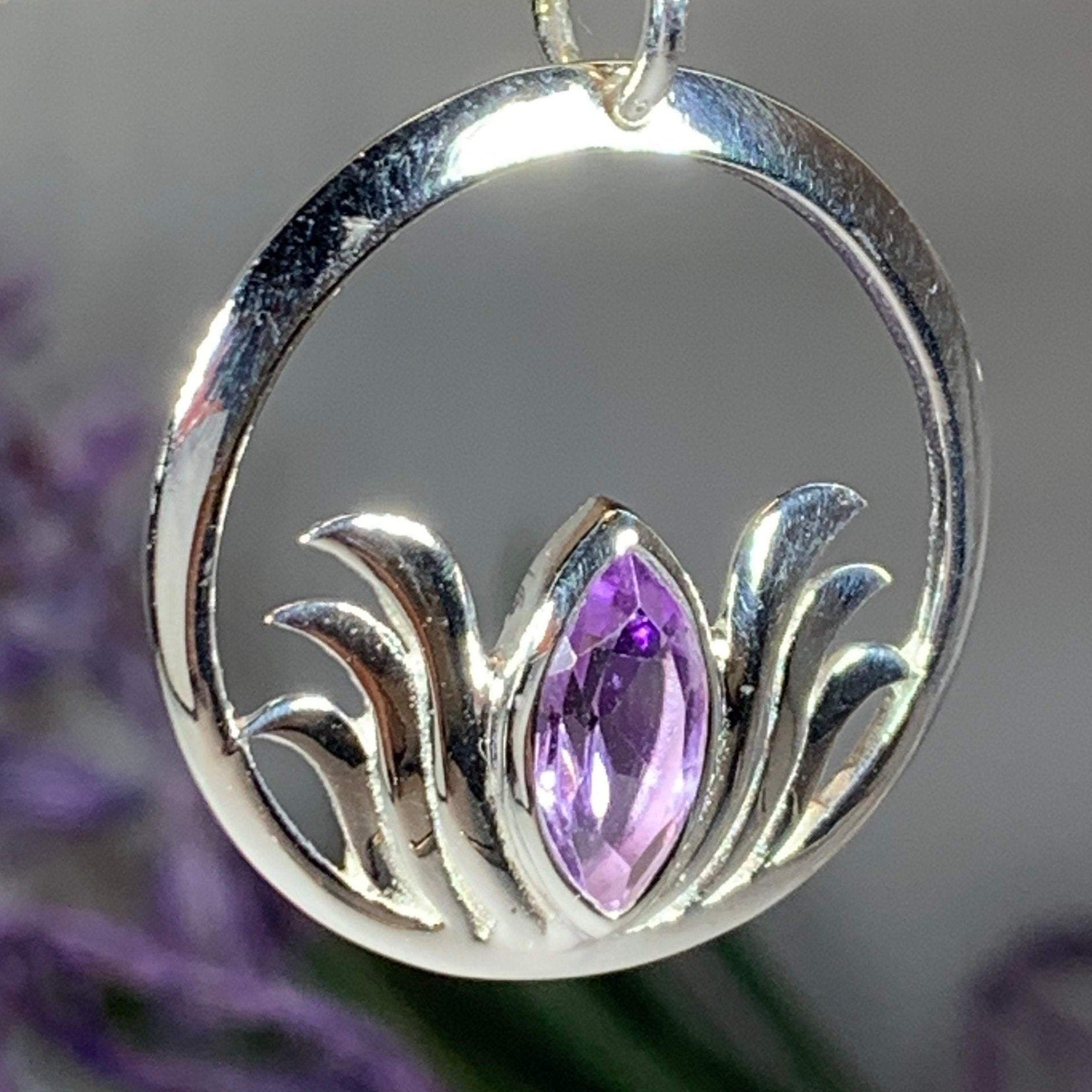 Lotus Amethyst Necklace