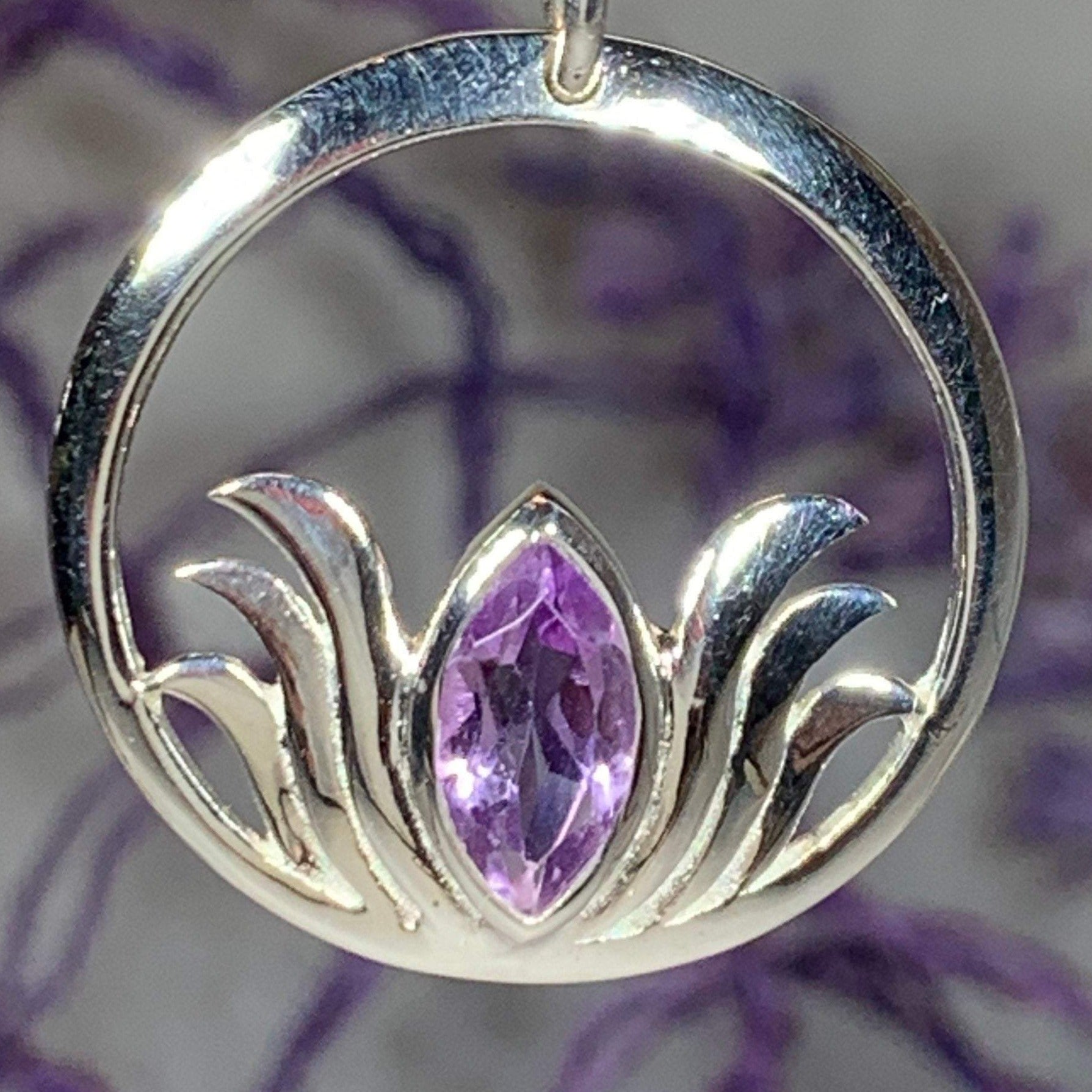 Lotus Amethyst Necklace
