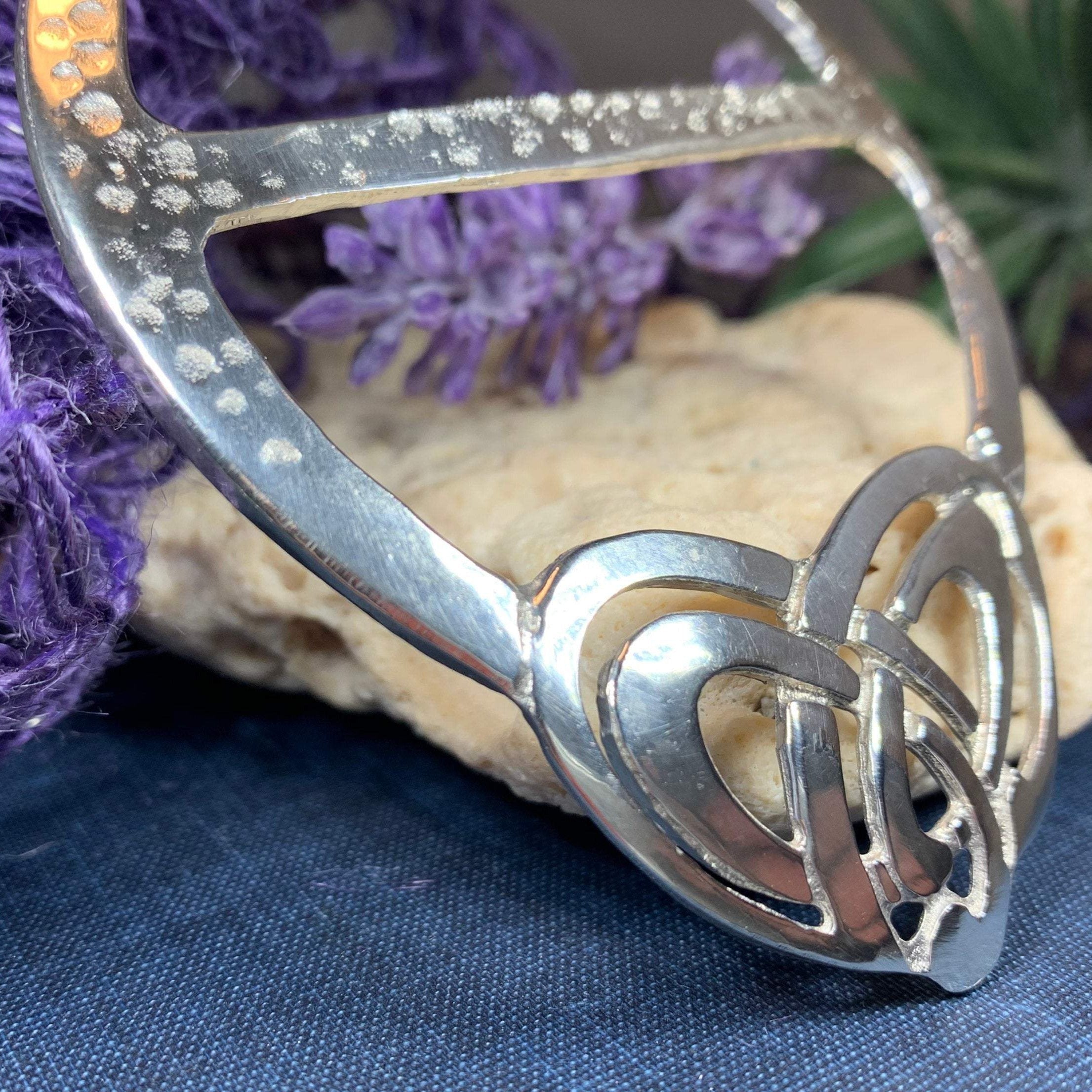 Celtic Double Heart Scarf Ring