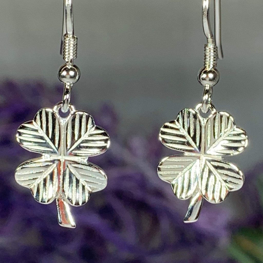 Wee Shamrock Silver Earrings