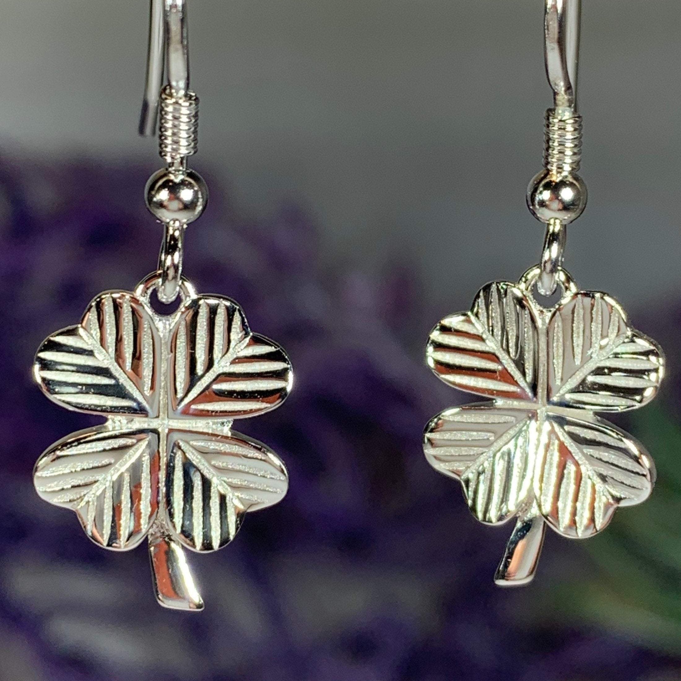 Wee Shamrock Silver Earrings