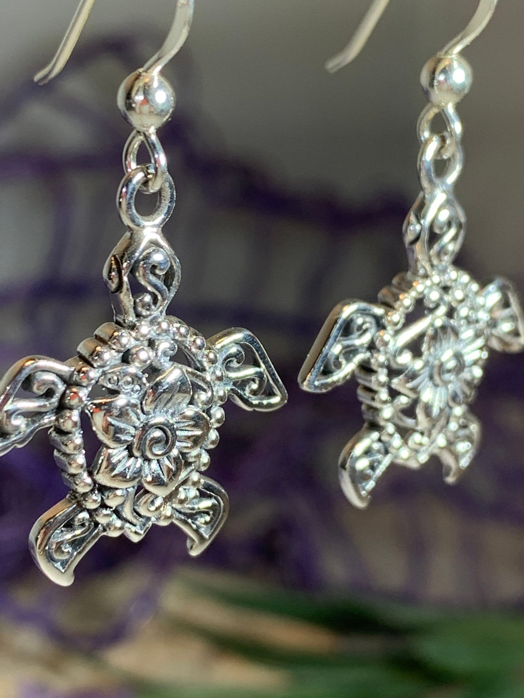 Blooming Turtle Earrings