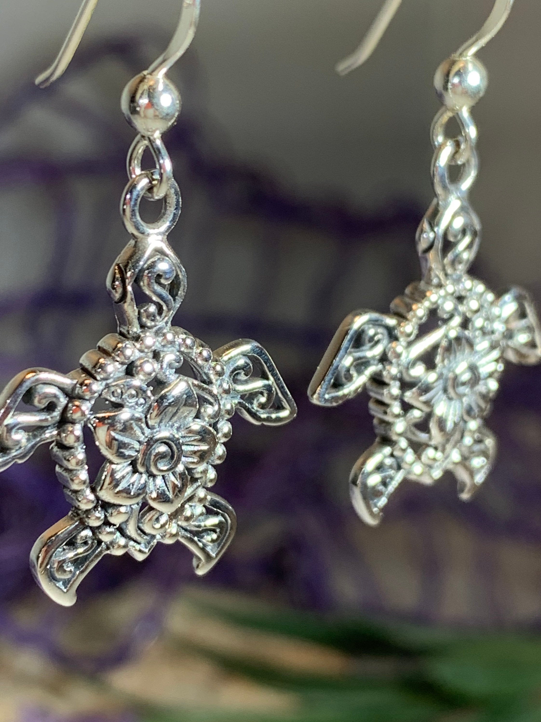 Blooming Turtle Earrings