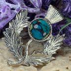 Pewter Heathergems Thistle Brooch