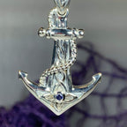 Sapphire Anchor Necklace