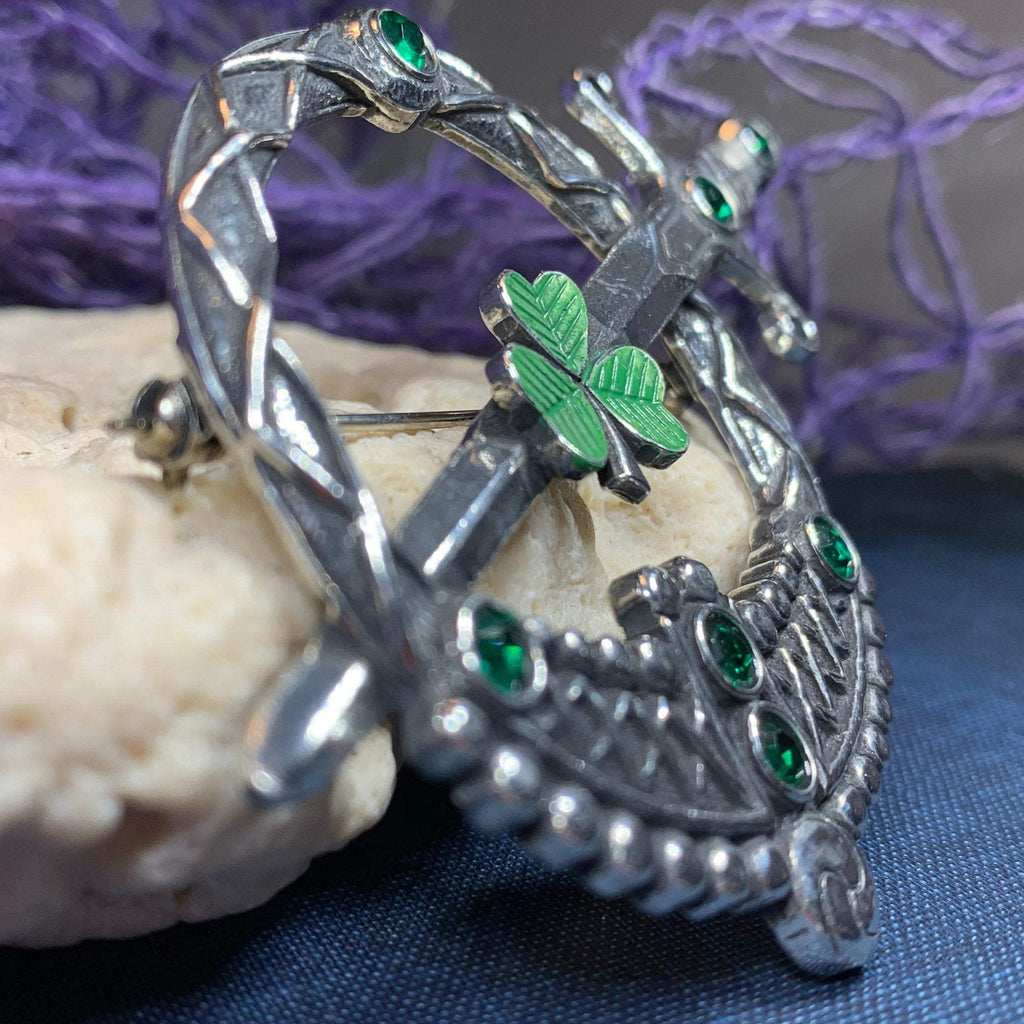 Irish Shamrock Shield Kilt Pin