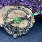 Irish Shamrock Shield Kilt Pin