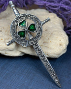 Shamrock Sword Kilt Pin